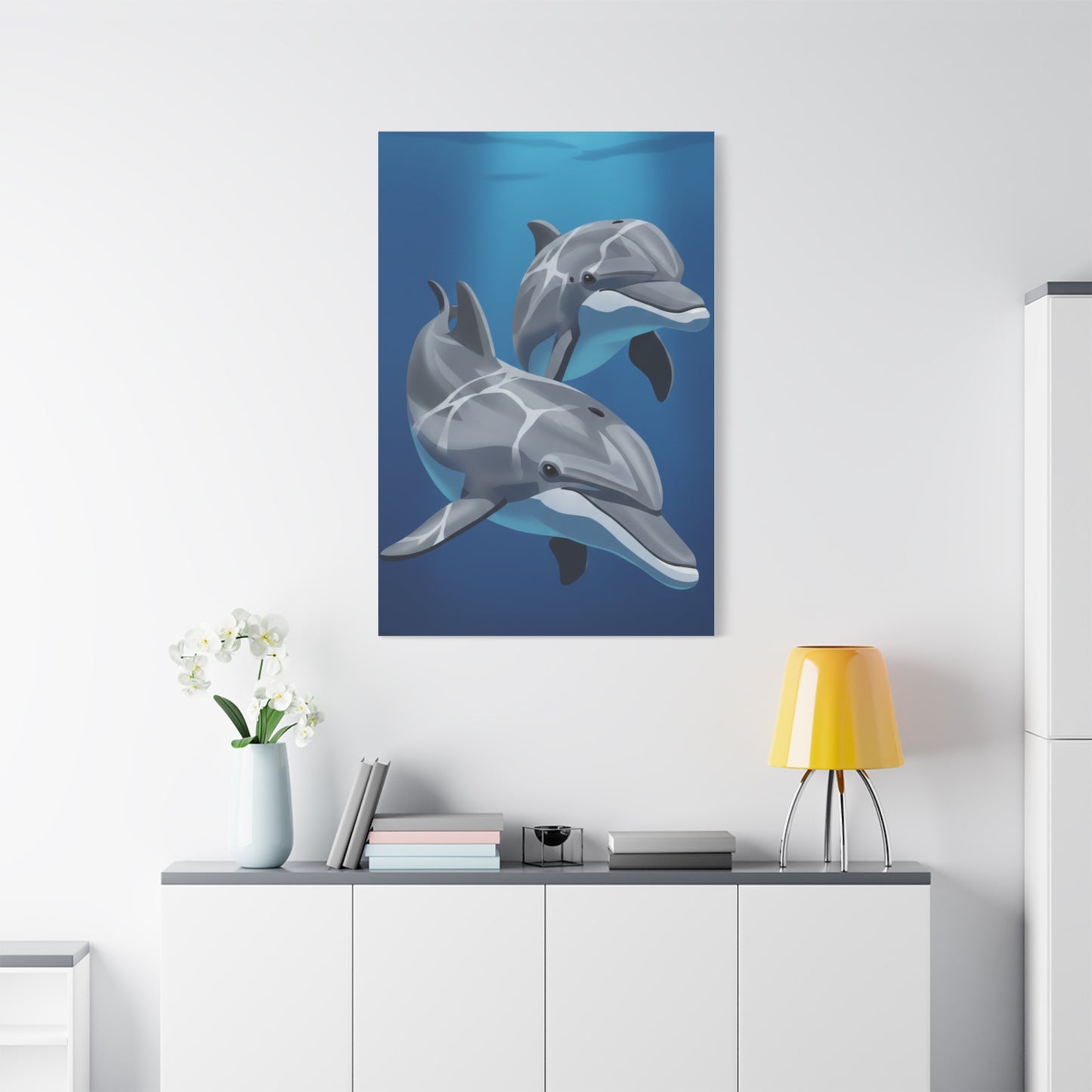 Classic dolphin Matte Canvas, Stretched, 1.25"