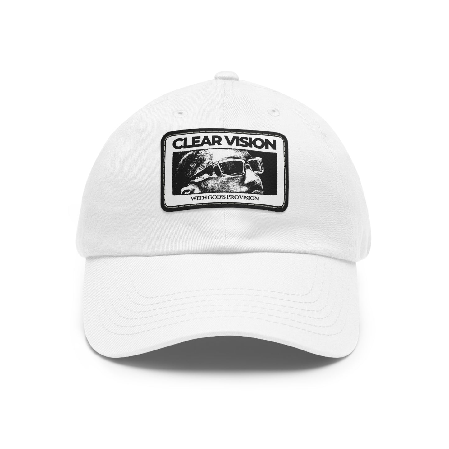 Stylish Dad Hat with Leather Patch - Clear Vision