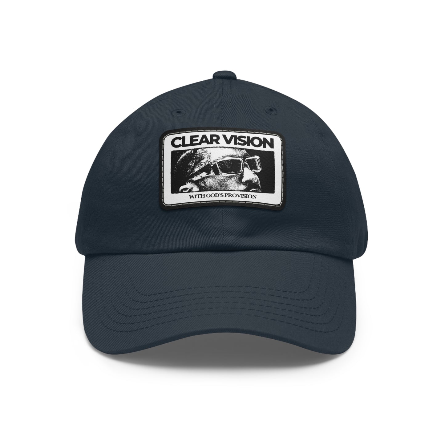 Stylish Dad Hat with Leather Patch - Clear Vision