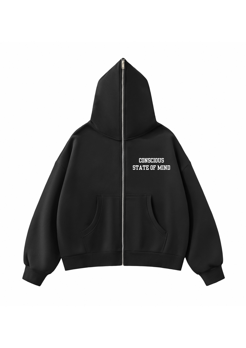 FLEECED FULL-ZIP BOXY HOODIE