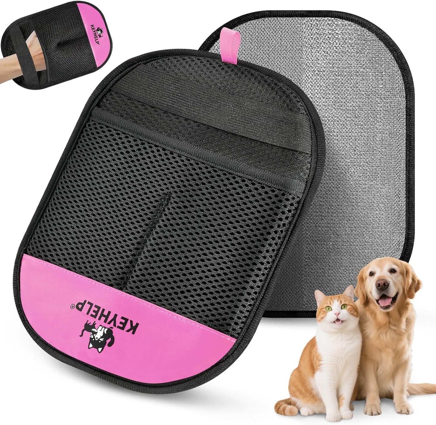 2PCS Pet Hair Removal Glove for Dogs & Cats, Newly Upgraded Reusable Electrostatic Pet Hair Gloves, Pet Hair Remover Tool for Clothing, Couch, Carpet, Car Seat