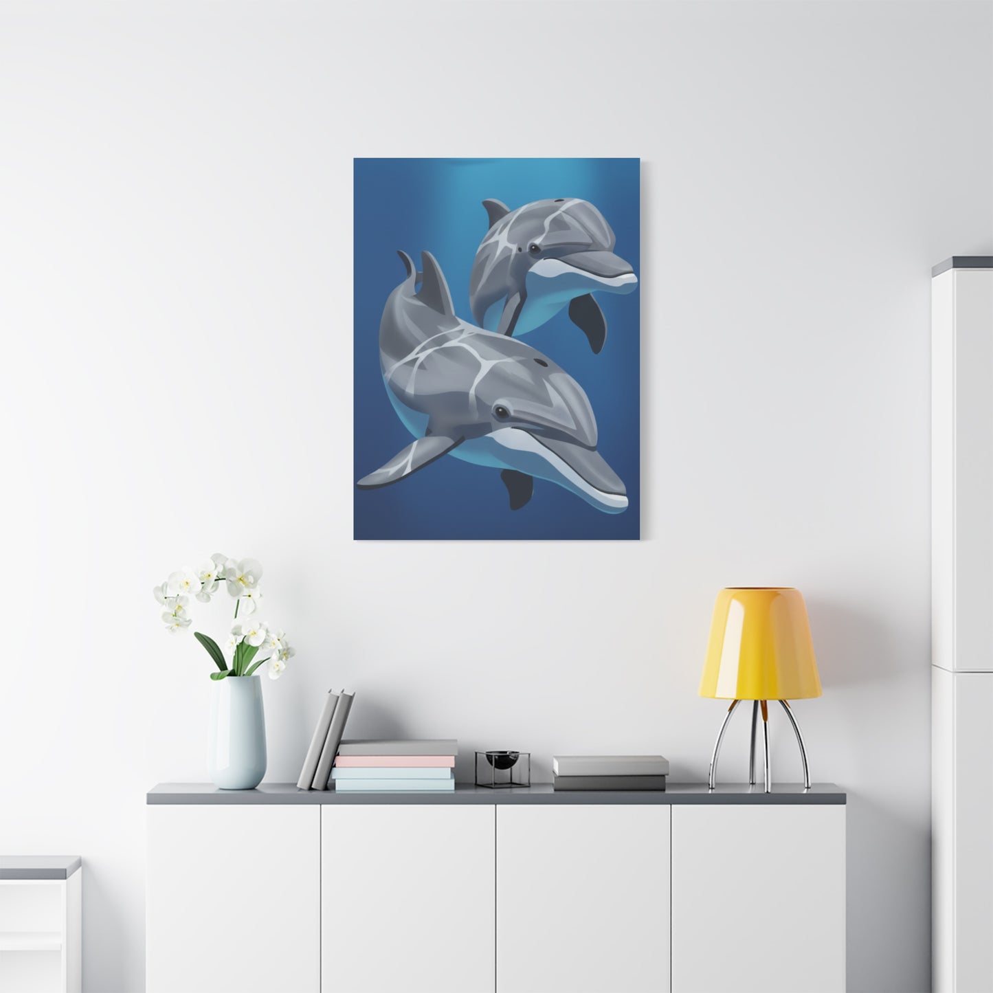Classic dolphin Matte Canvas, Stretched, 1.25"