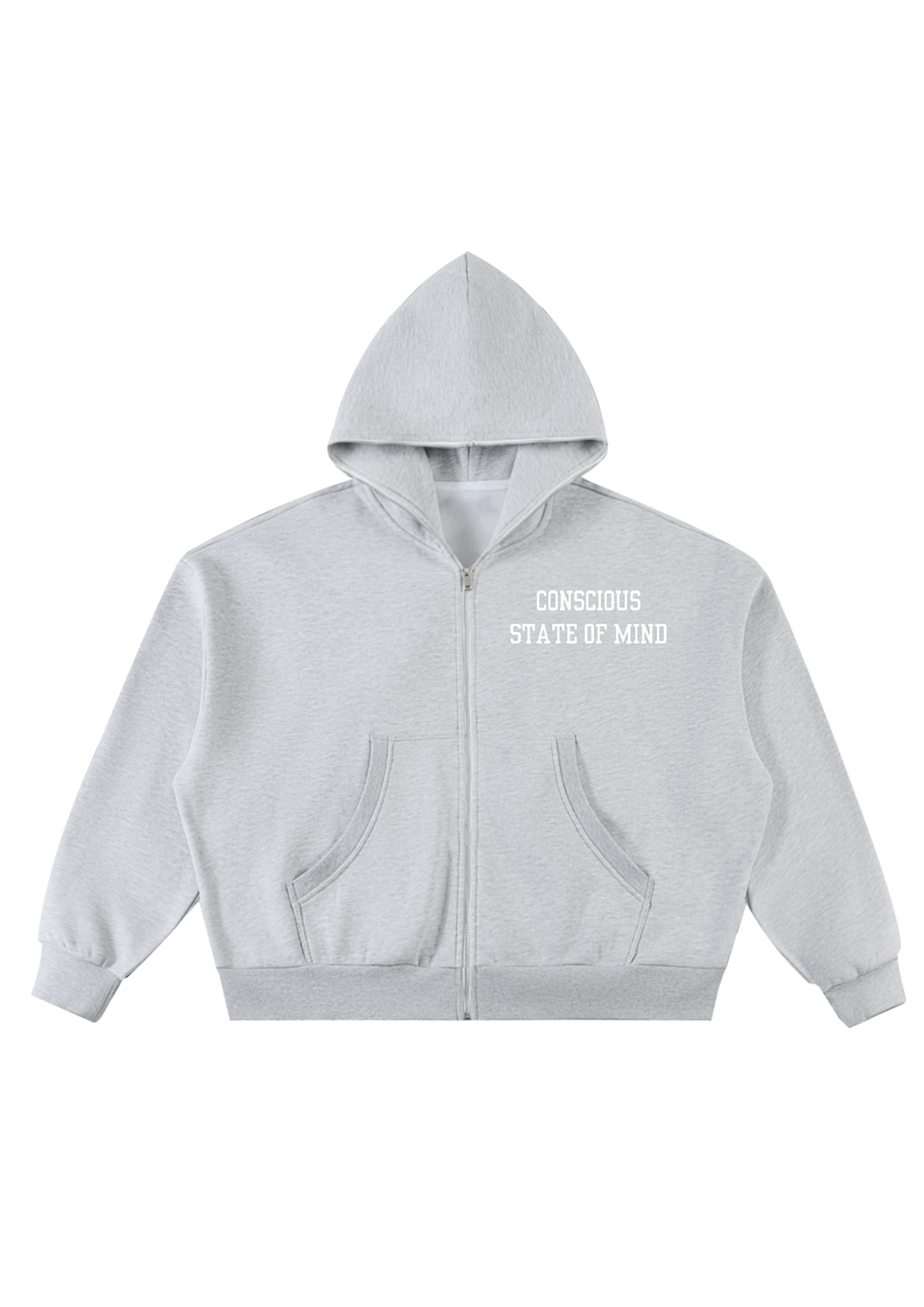 FLEECED FULL-ZIP BOXY HOODIE