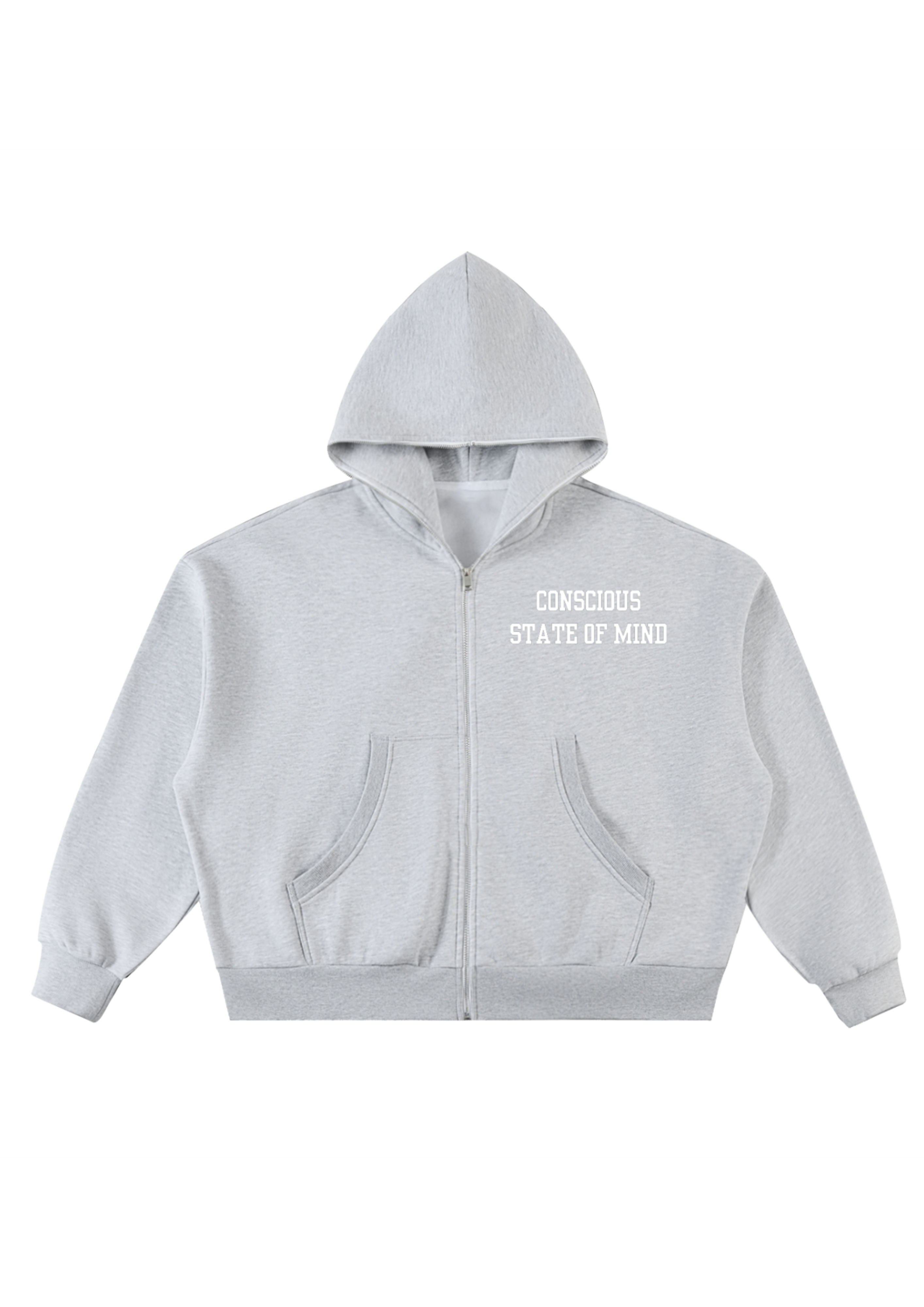 FLEECED FULL-ZIP BOXY HOODIE