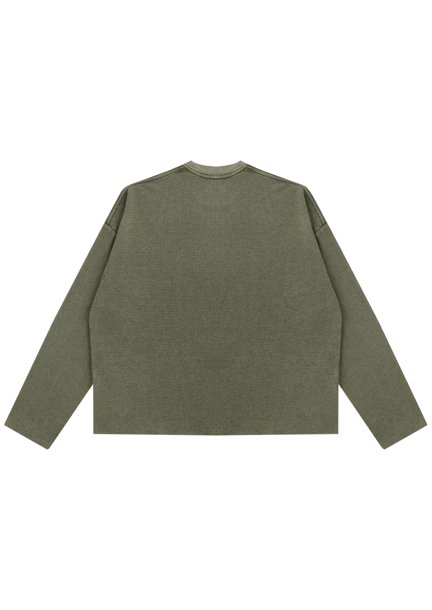 VINTAGE WASH BOXY WAFFLE RAW EDGE T-SHIRT