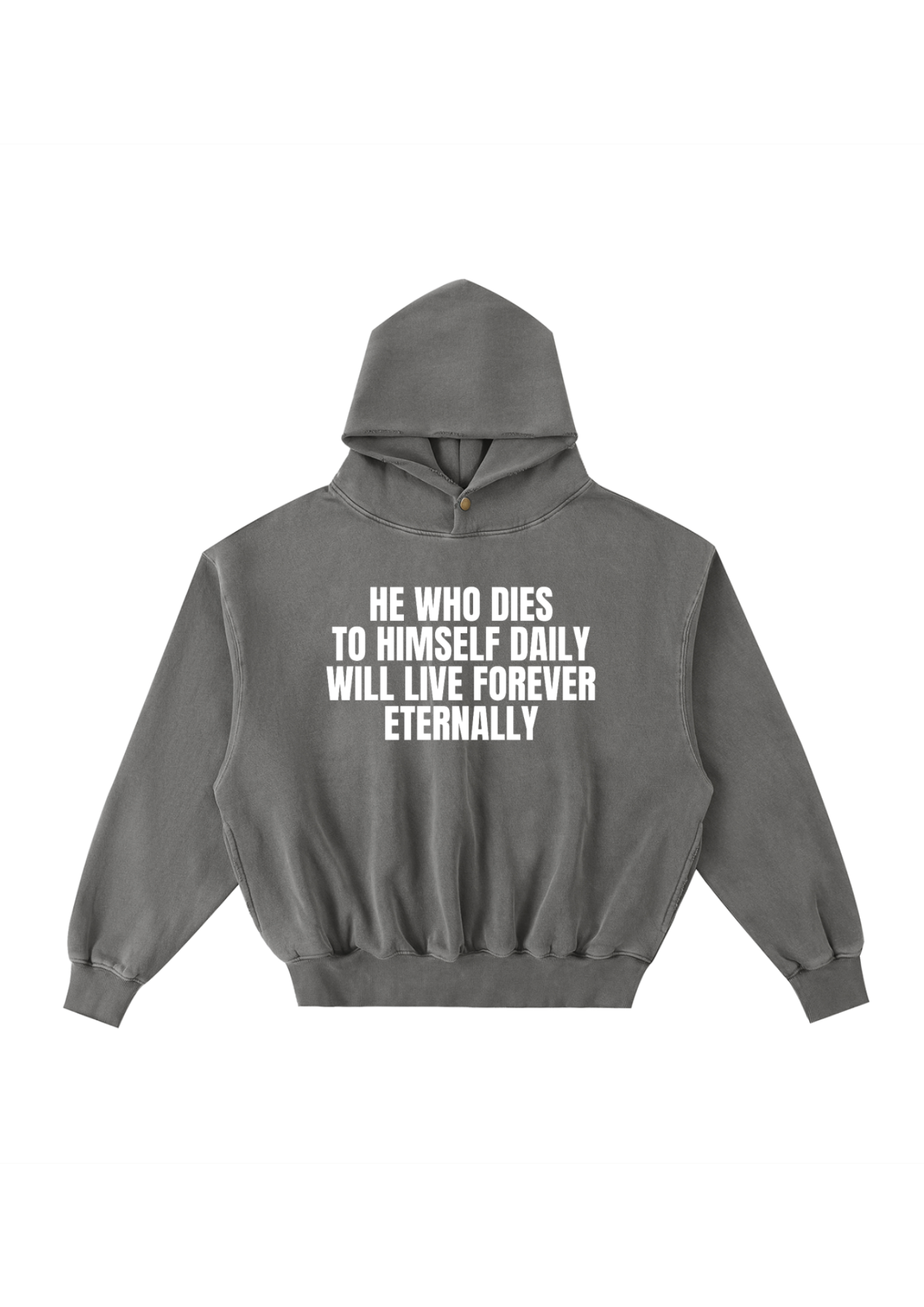 Frayed Enzyme Washed Fleece Hoodie
