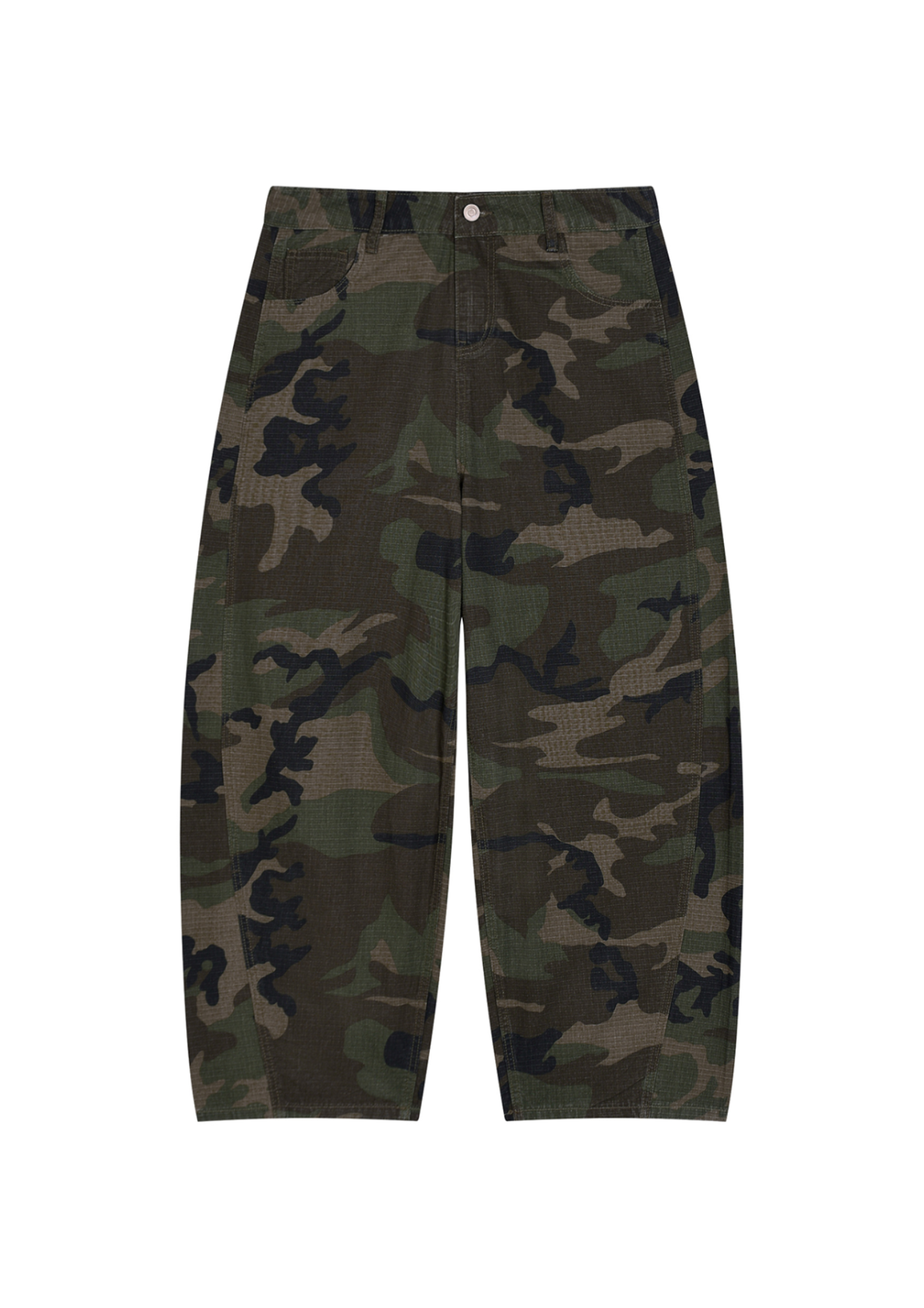 MEN’S CAMO BARREL LEG CARGO PANTS
