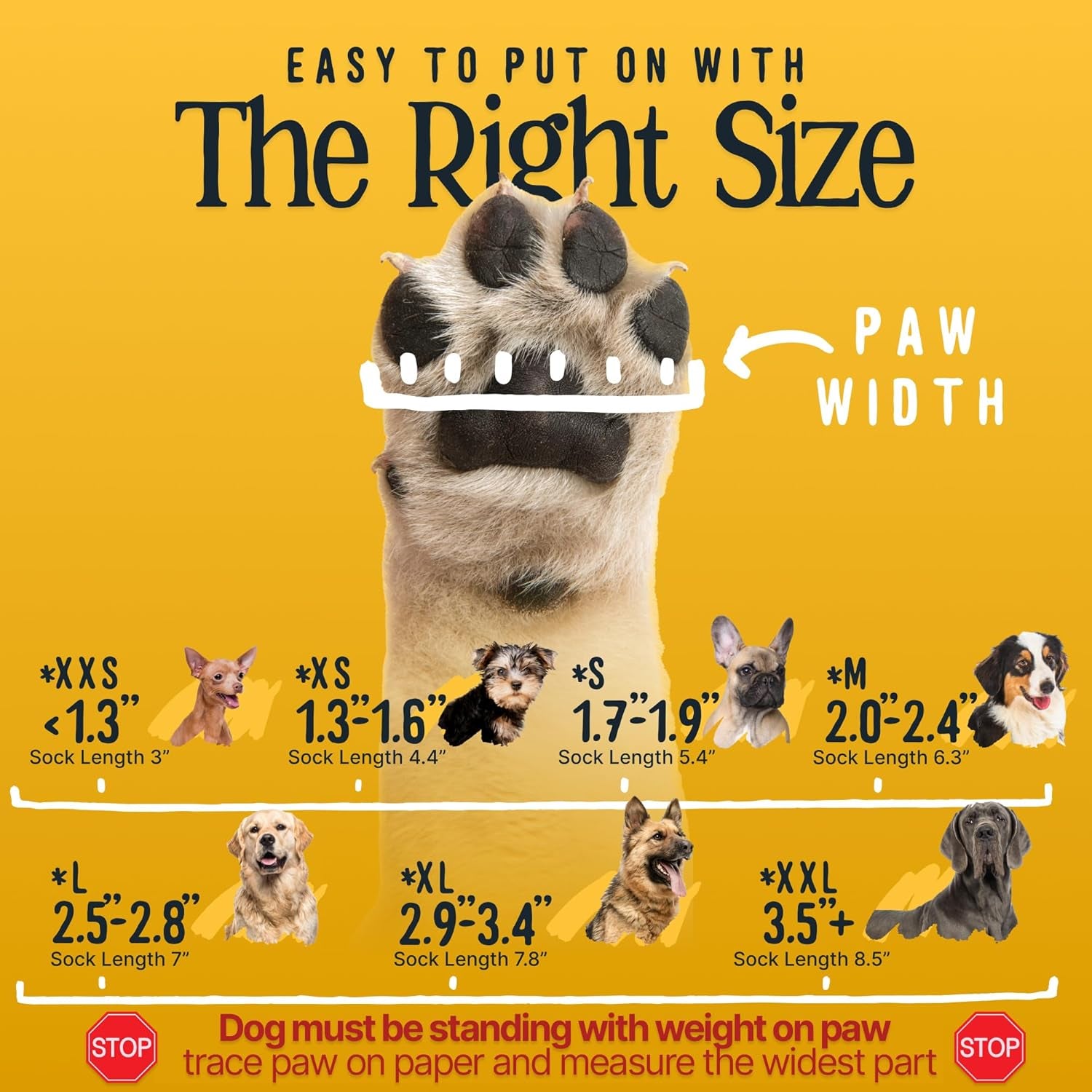 Tigertoes Premium Non-Slip Dog Socks for Hardwood Floors - Extra-Thick Grip That Works Even When Twisted - Prevents Licking, Slipping, and Great for Dog Paw Protection - Size Large