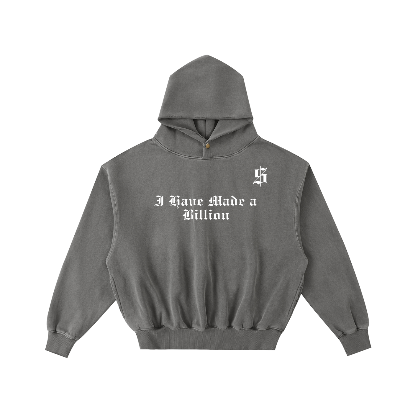 Frayed Enzyme Washed Fleece Hoodie
