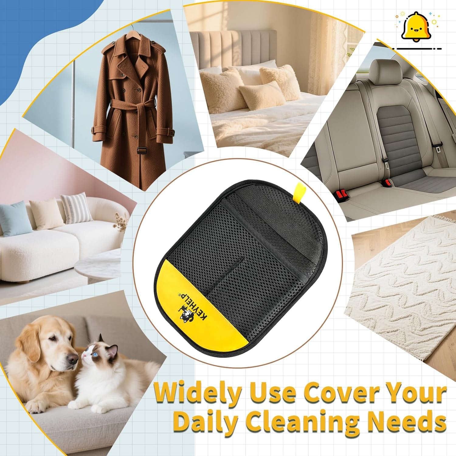 2PCS Pet Hair Removal Glove for Dogs & Cats, Newly Upgraded Reusable Electrostatic Pet Hair Gloves, Pet Hair Remover Tool for Clothing, Couch, Carpet, Car Seat