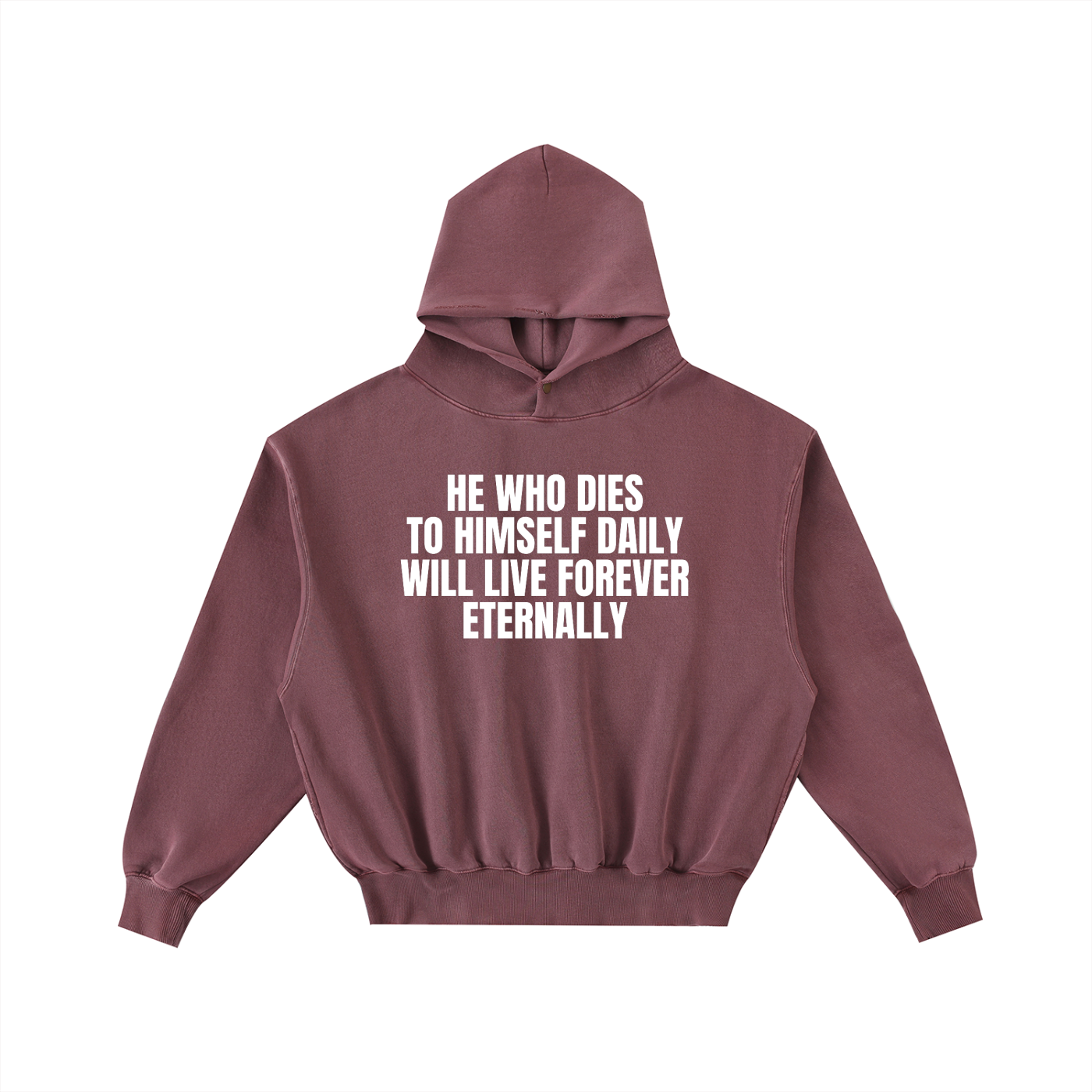 Frayed Enzyme Washed Fleece Hoodie