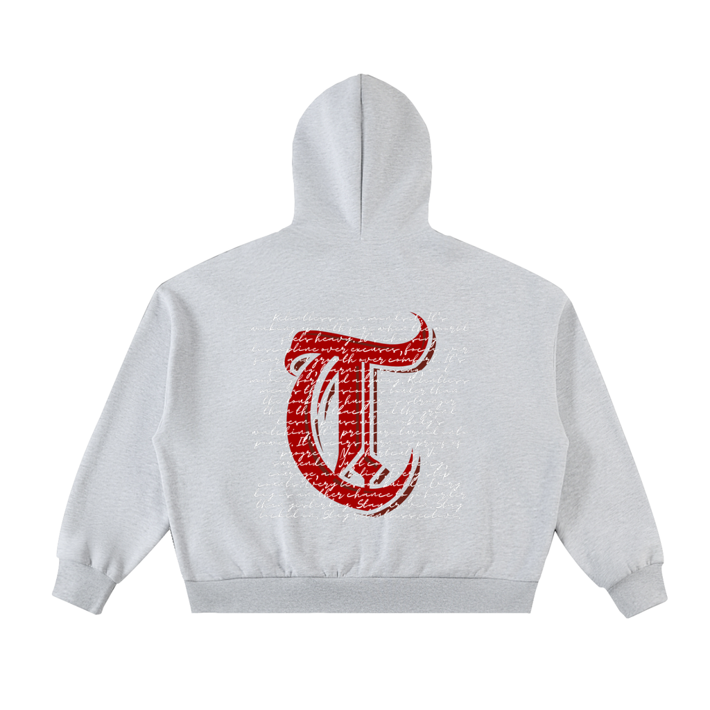 Fleeced Full-Zip Boxy Hoodie