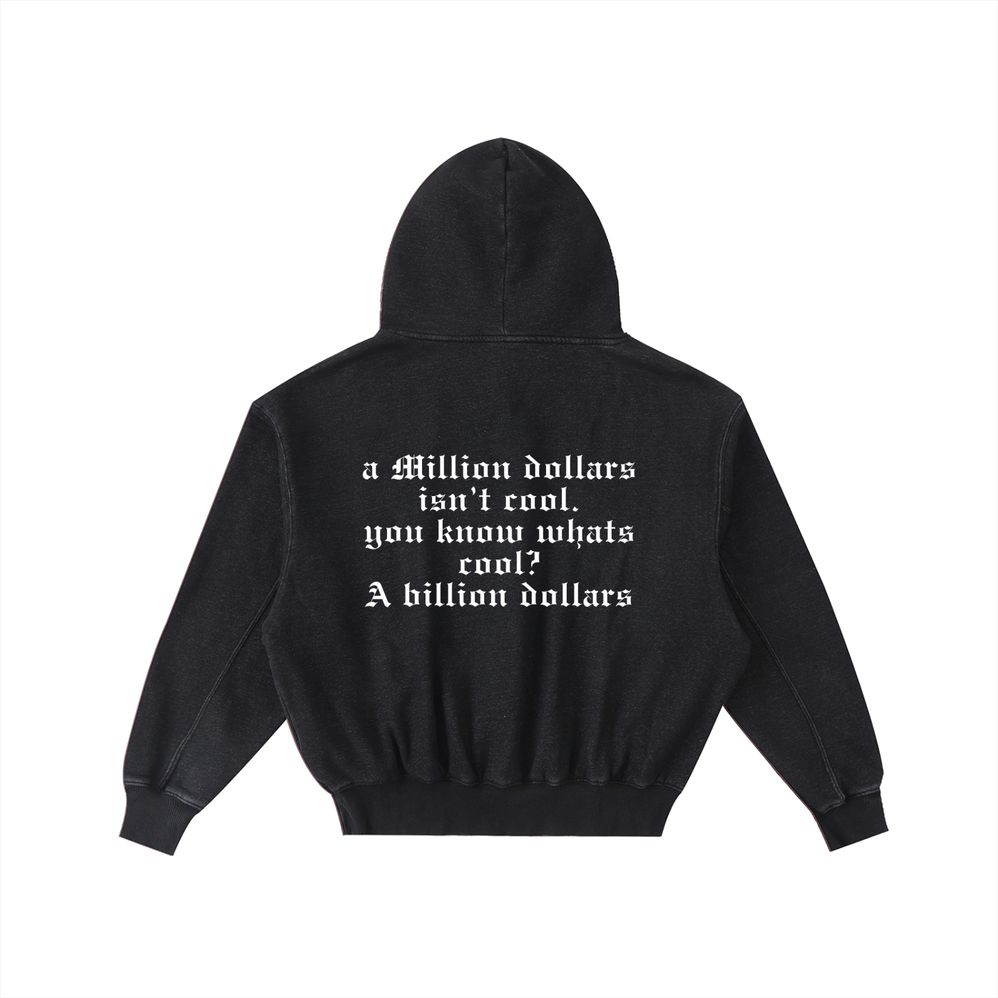 Frayed Enzyme Washed Fleece Hoodie