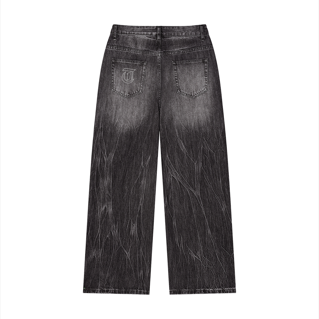Men’s Vintage Wash Wide Leg Jeans