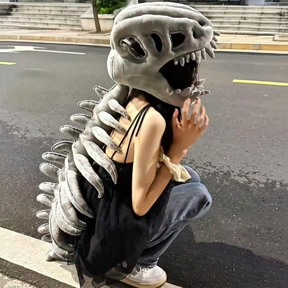 Dinosaur Skeleton Costume Set Funny Skull Dress up Animal Costume Theme Party Halloween Cosplay for Adult