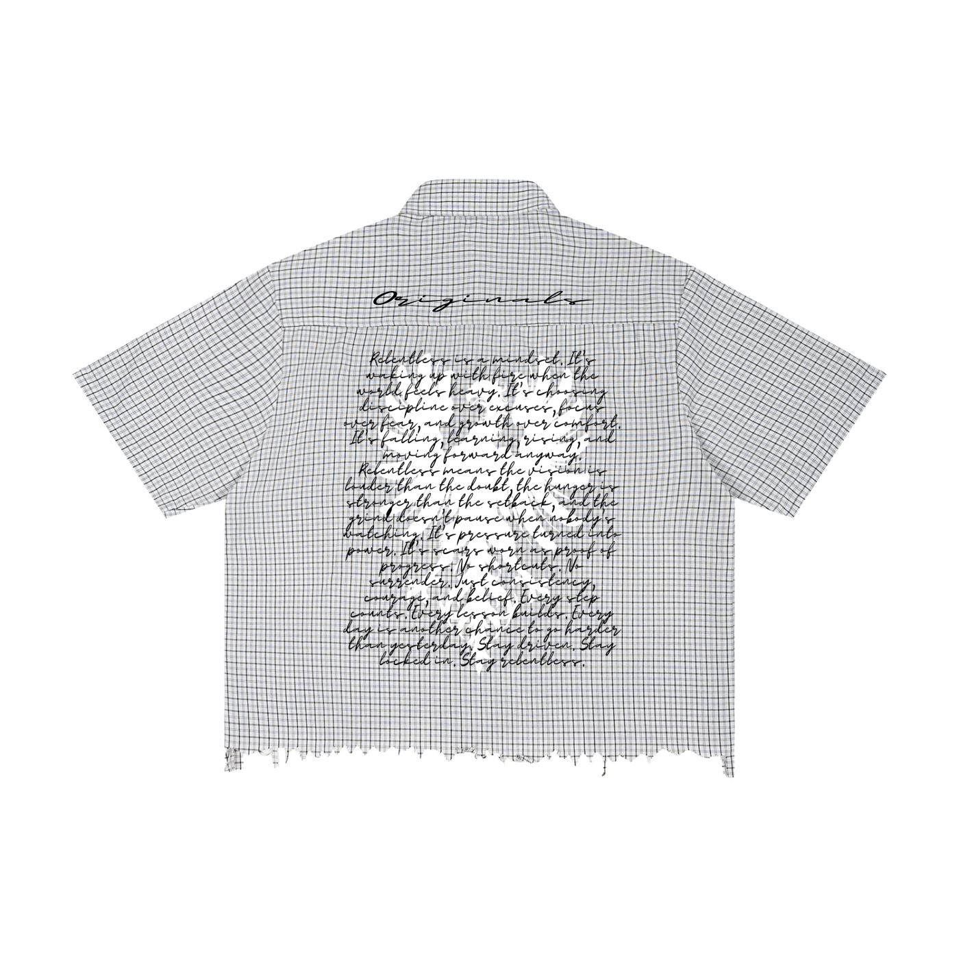 Unisex Distressed Plaid Boxy Shirt