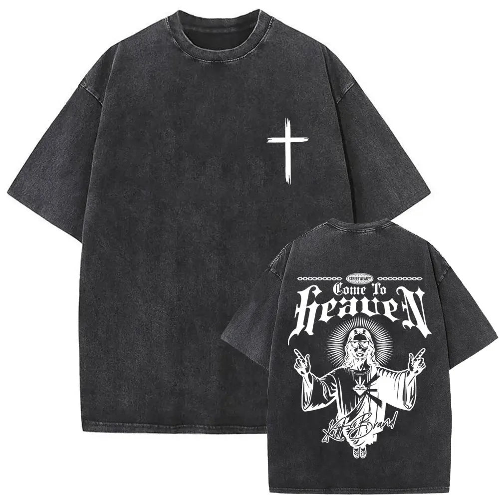 Christian Religious Jesus Forgive Them Father Vintage Washed T-shirt